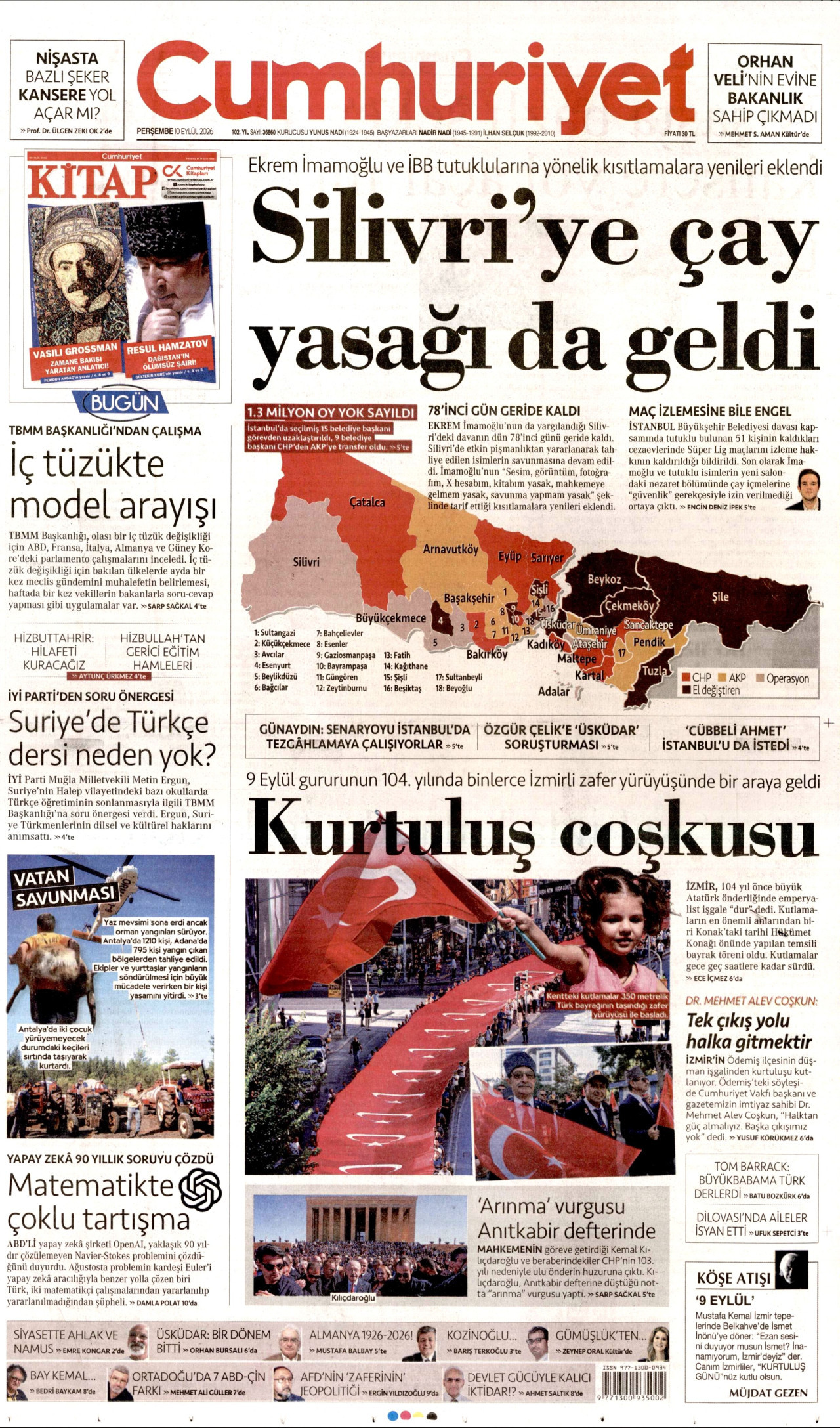 Cumhuriyet Gazetesi gazetesi manşeti