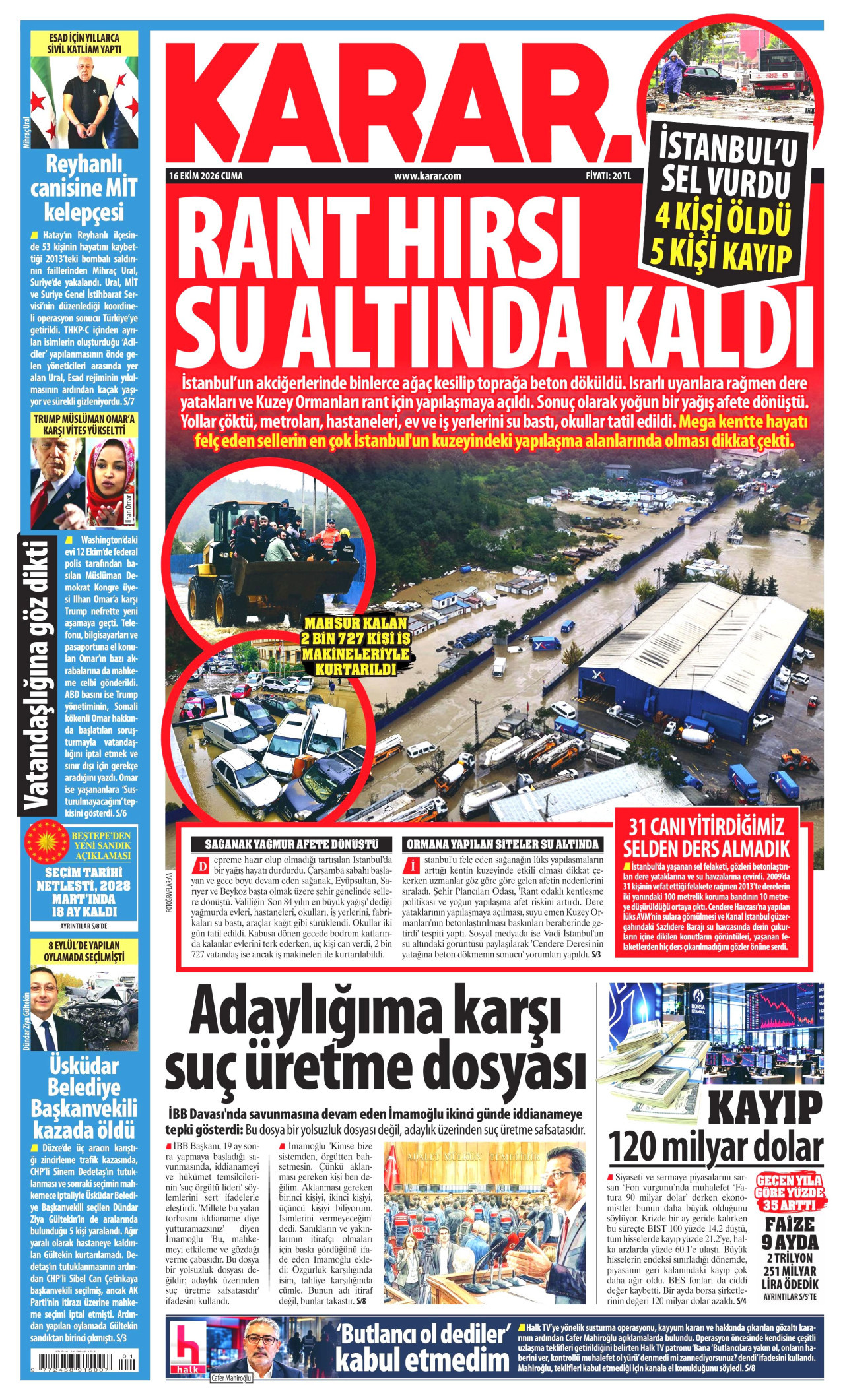 Karar Gazetesi gazetesi manşeti