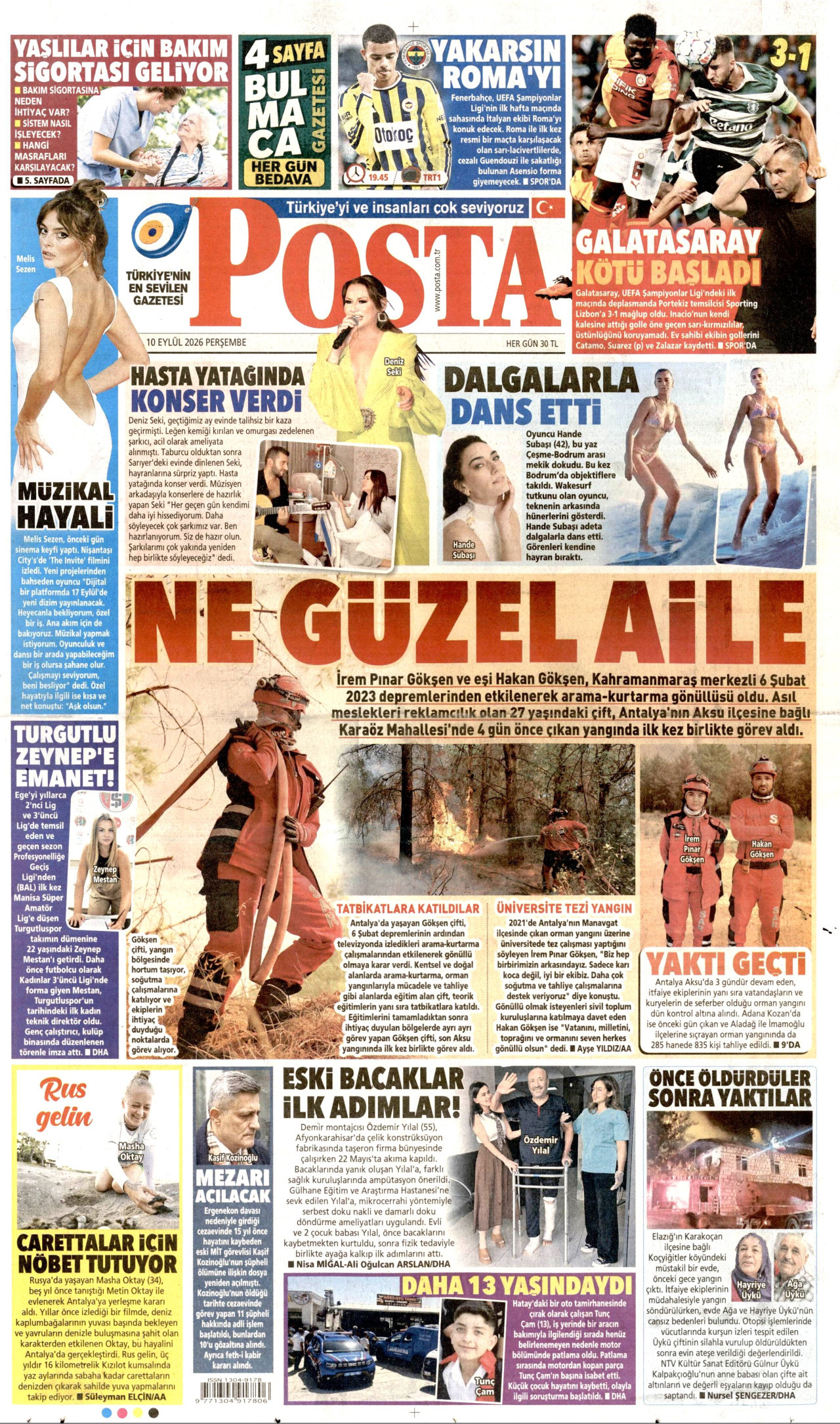 Posta Gazetesi gazetesi manşeti