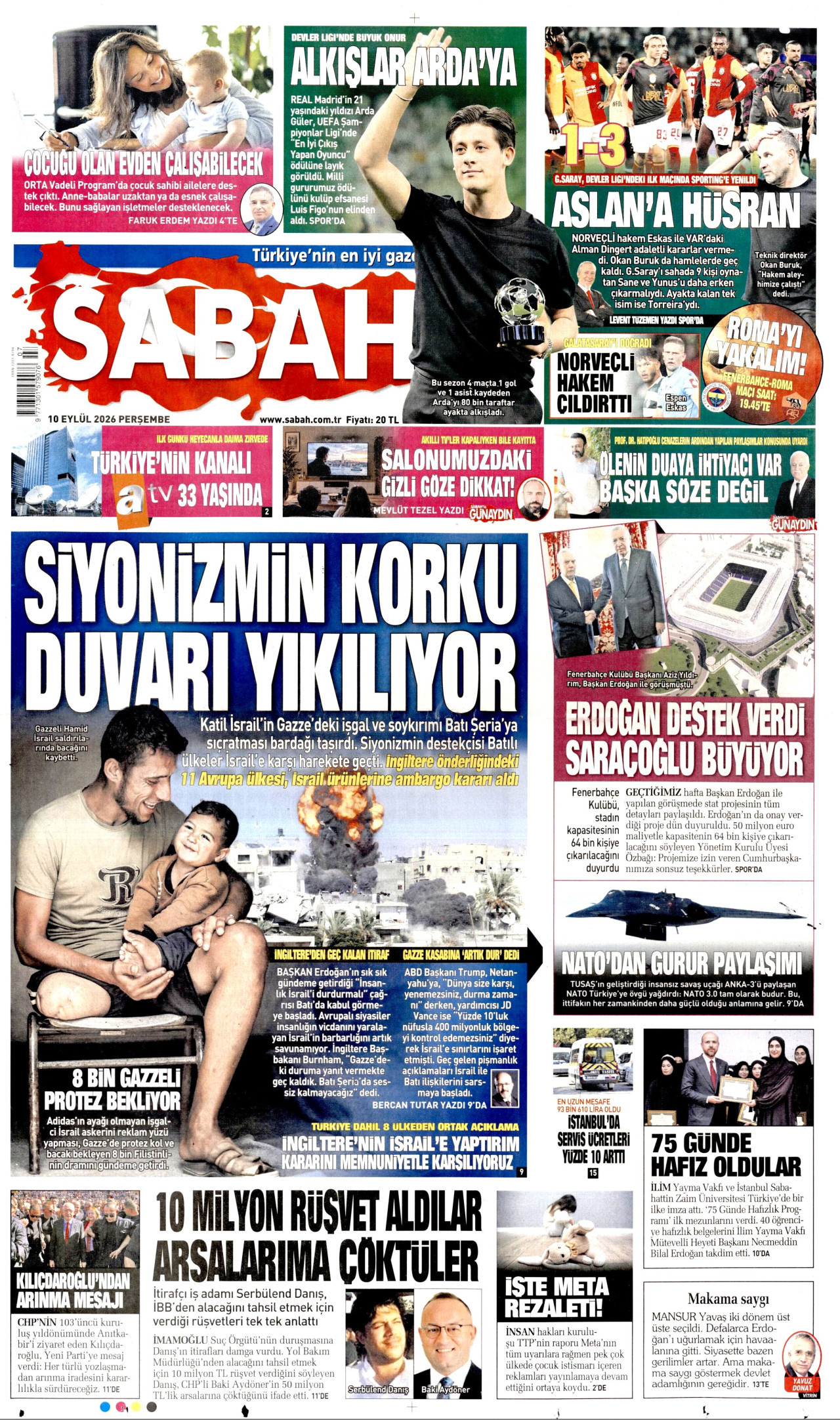 Sabah Gazetesi gazetesi manşeti