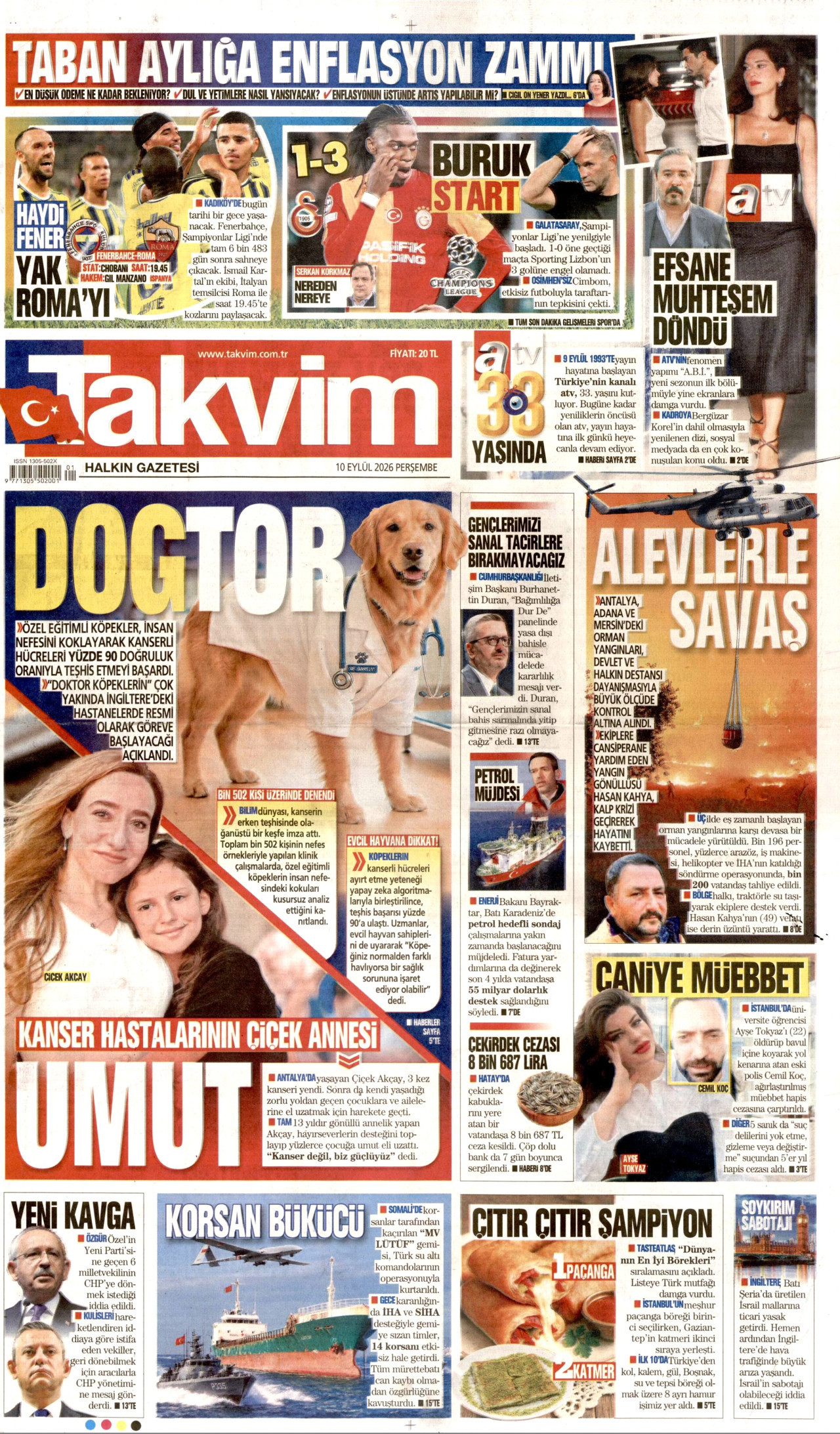 Takvim Gazetesi gazetesi manşeti